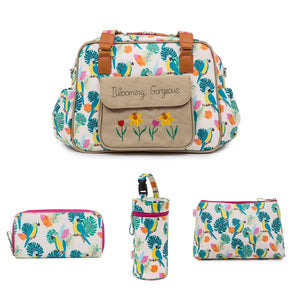 BLOOMING GORGEOUS- PARROT CREAM incl- Wash Bag, Bottle Holder, Wallet - BUNDLE
