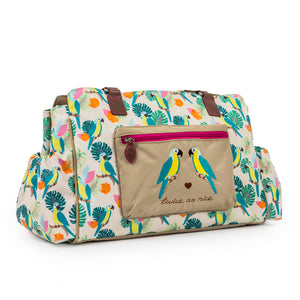 Pink Lining Parrot Twin baby changing bag
